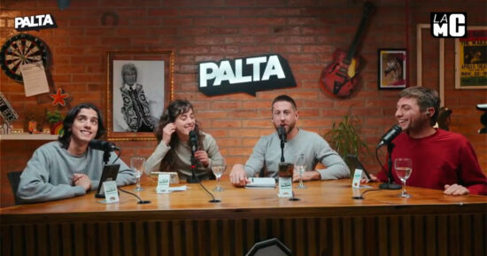 Los periodistas de La Mecha durante el debut de La Mecha Corta en el estudio de Palta en San Juan