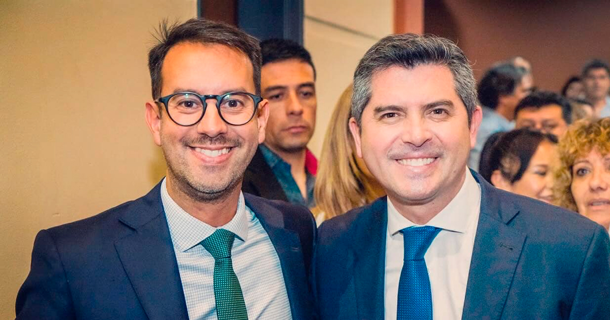 Carlos Jaime y Marcelo Orrego durante un acto público