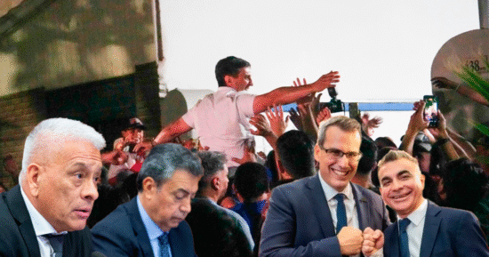 Collage de Quiroga Moyano, Eduardo Cabello, Cristian Andino, Carlos Munisaga y Fabián Gramajo