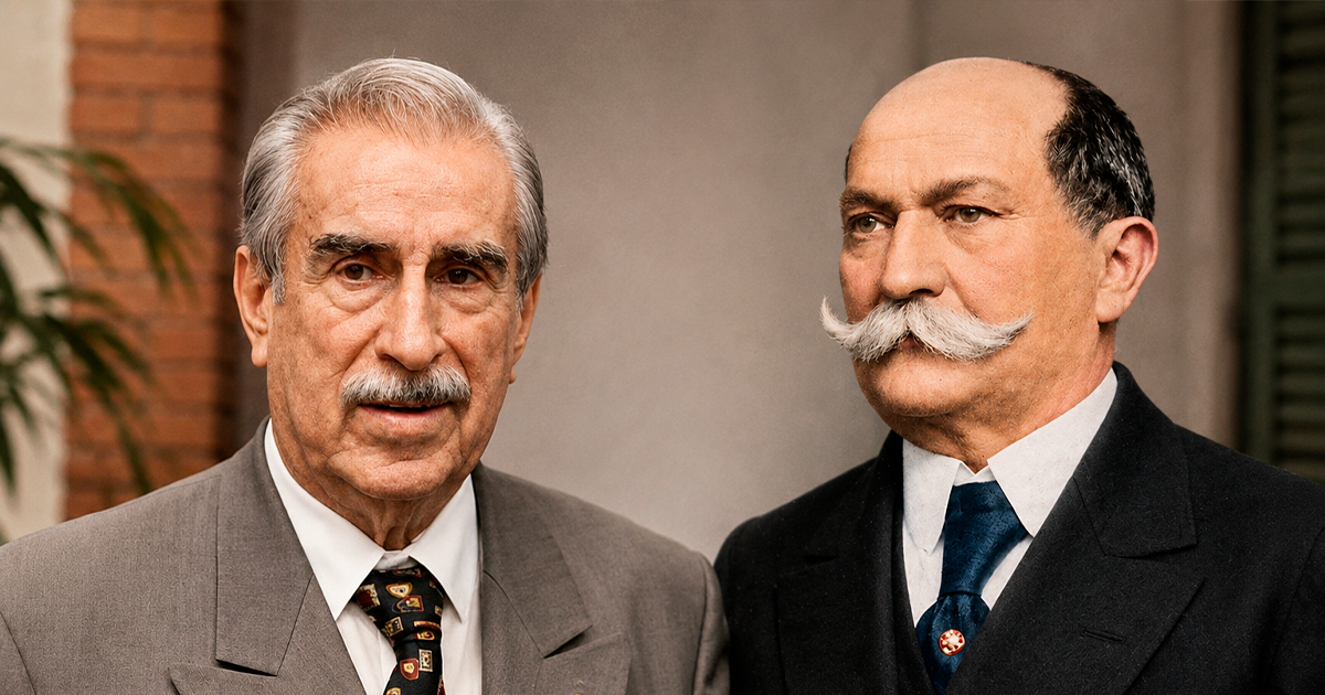 Leopoldo Bravo y Ángel Dolores Rojas. Reconstrucción hecha con Inteligencia Artificial